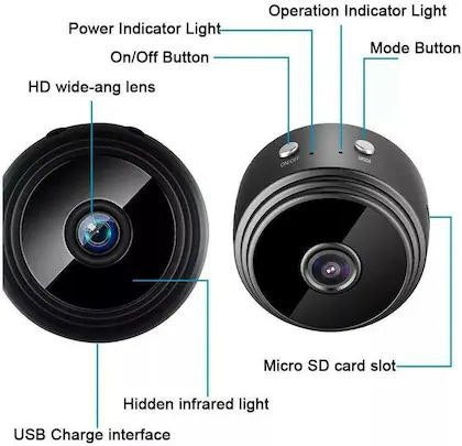 AB SmartEye Mini Wireless WiFi Security Camera - HD 1080P